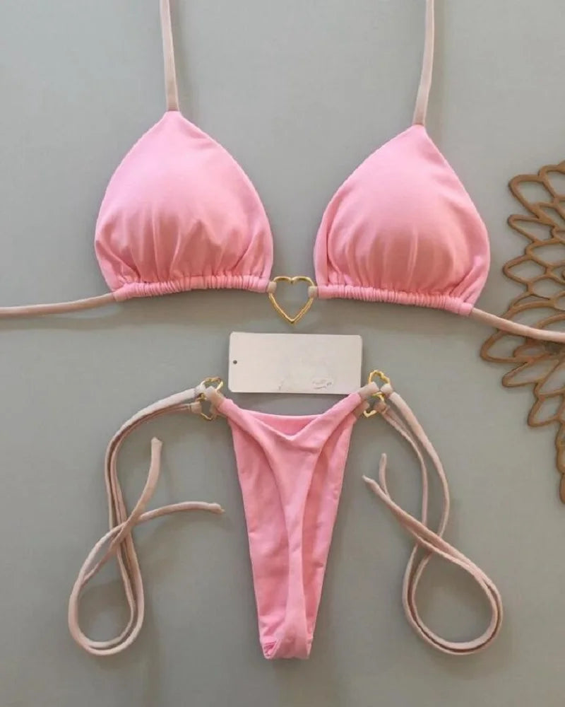 Bikini Sexy Mujer Halter | Set de Baño 2 Piezas Triángulo Tanga Brasileño RUOTONSEPT