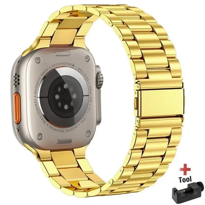 Correa de Acero Inoxidable para Apple Watch | Pulsera Metálica Ajustable 38/40/41mm - 42/44/45mm - Ultra 49mm | Compatible con Series SE/3/4/5/6/7/8