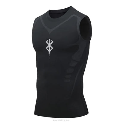 Camiseta Compresiva sin Mangas para Hombre – Tank Top de Gym, Fitness y Baloncesto con Malla y Secado Rápido