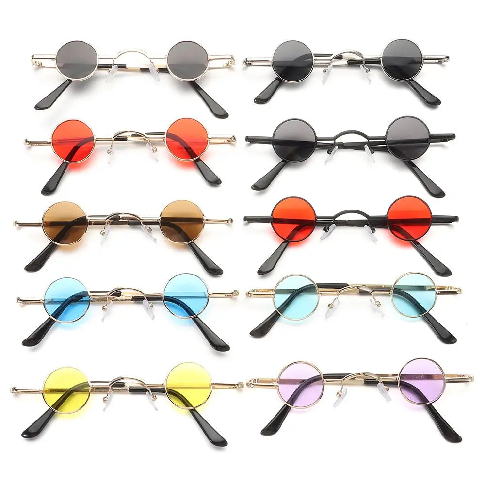 Gafas de Sol Redondas Punk Unisex | Montura Metálica Hip Hop Colores Moda UV400