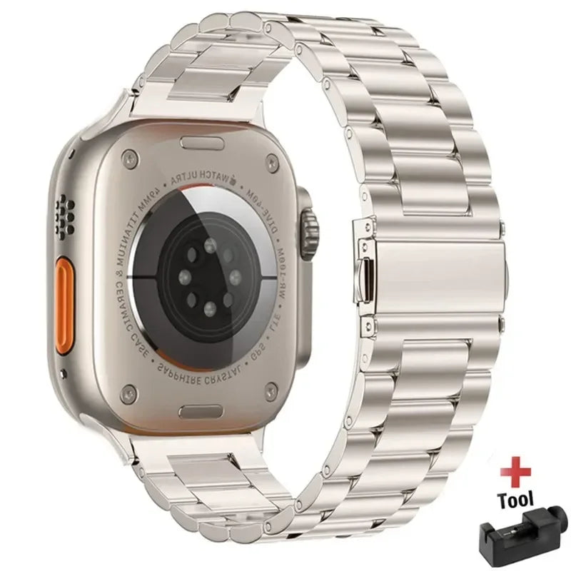 Correa de Acero Inoxidable para Apple Watch | Pulsera Metálica Ajustable 38/40/41mm - 42/44/45mm - Ultra 49mm | Compatible con Series SE/3/4/5/6/7/8