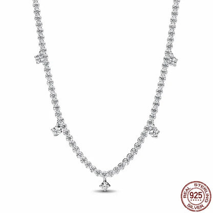 Collar colgante corazón redondo plata 925 – Dije clásico brillante compatible Pandora