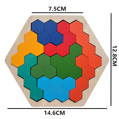 Rompecabezas Tangram de Madera – Juguete Educativo Montessori para Niños, Puzzle DIY de Aprendizaje y Entrenamiento Cognitivo