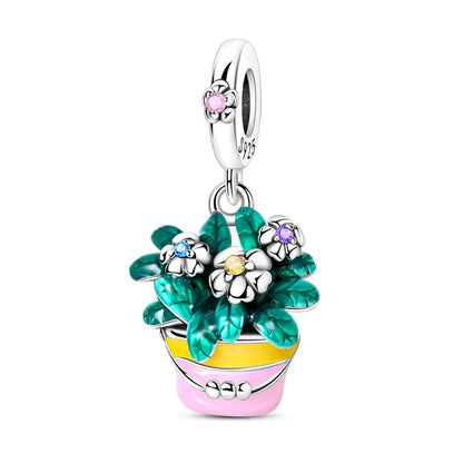 Charm de Plata S925 Hamster, Terrier y Princesa – Abalorios Brillantes para Pulseras Originales 3mm