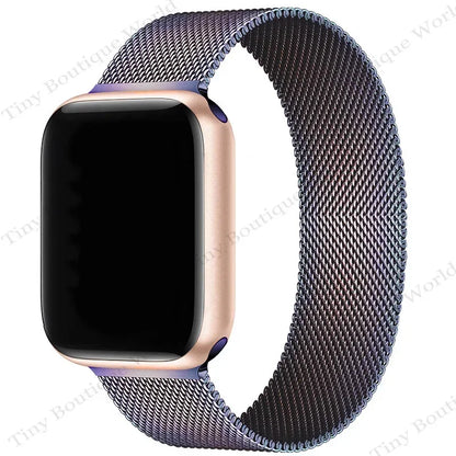 Correa Milanese para Apple Watch Ultra/SE/Series 9/8/7/6/5/3 – Pulsera Magnética de Acero Inoxidable 49mm 45mm 44mm 41mm 40mm 38mm