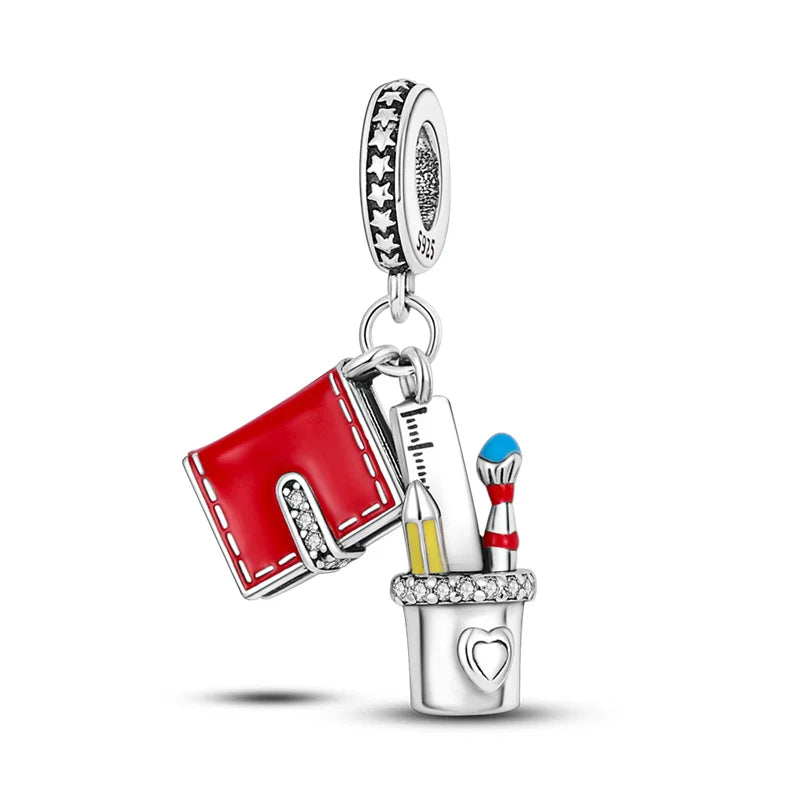 Charm perrito y huesito de plata 925 – Abalorio estilo sorpresa para pulsera tipo Pandora, joyería DIY romántica