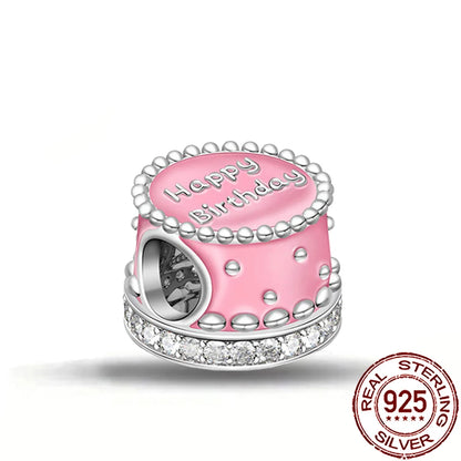 Charm Comida Divertida en Plata 925 – Café, Pastel, Frutas, Hamburguesa y Papas | Compatible Pandora 2025