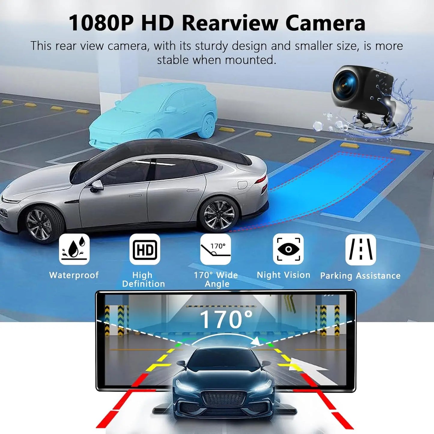 10.26" Carplay Screen for Car,Wireless CarPlay & Android Auto Multimedia Video Player,Universal Car Radio,BT AUX FM Car Stereo