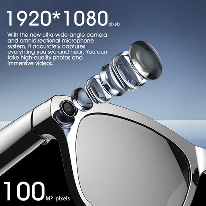 LIGE Gafas inteligentes con cámara AI – Lentes HD para fotos, video, traducción en tiempo real, reconocimiento de objetos, llamadas y música Bluetooth