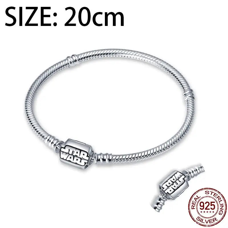 Charm Star Wars Mandalorian en Plata 925 – Abalorio Yoda y Casco Mandalorian para Pulsera Original Mujer
