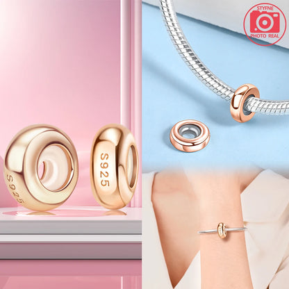 Charm Colgante Pareja Plata 925 y Oro Rosa | Compatible Pandora Original | Pulsera o Collar Mujer