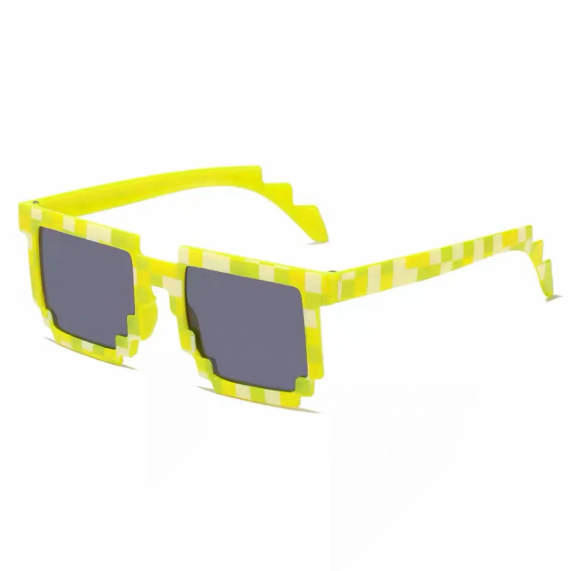 Kids Sunglasses Funny Sun Glasses Cosplay Action Game Toy Square Glasses Pixel Mosaic Очки Thug Life Eyewear Driving Goggles