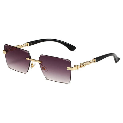 Gafas de Sol Rectangulares Sin Montura Unisex | Fashion Rimless UV400 Retro para Playa, Viajes y Deportes