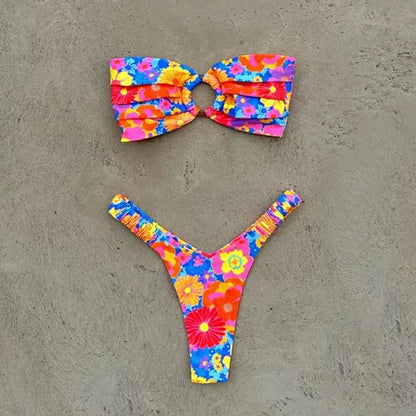 Micro Bikini Push Up Mujer 2025 | Brasileño Tanga Estampado Sexy