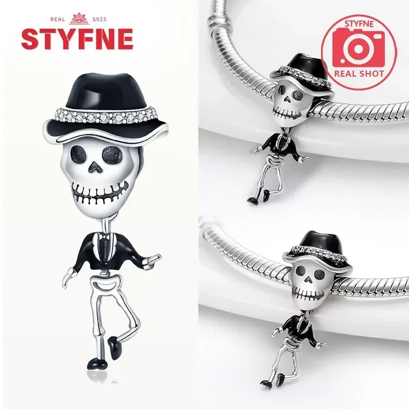 Charm Gato Negro de Plata 925 | Dije para Pulseras Pandora Mujer Joyería Fina