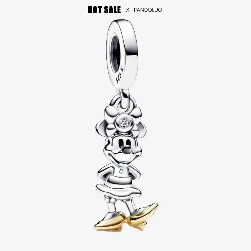 Charm Navideño Disney en Plata 925 – Abalorios Mickey y Minnie para Pulseras Originales Mujer
