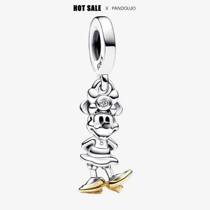Charm Navideño Disney en Plata 925 – Abalorios Mickey y Minnie para Pulseras Originales Mujer
