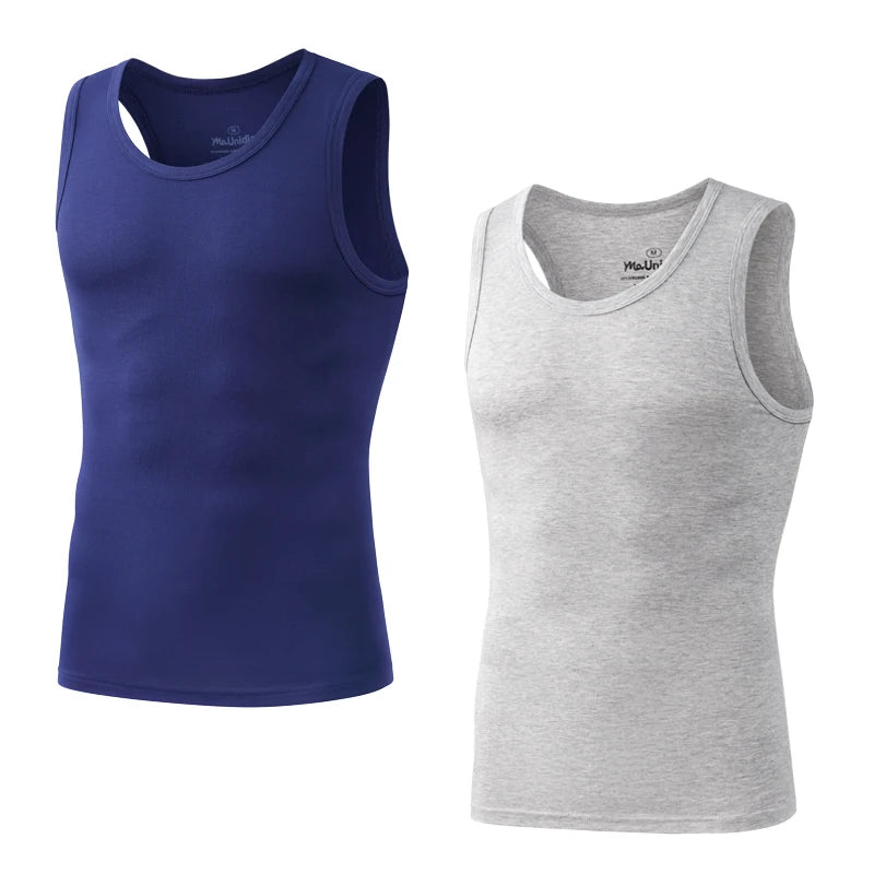 Pack 2 Camisetas de Tirantes para Hombre – Tank Top Gym sin Mangas de Fibra de Bambú, Compresivo y Alta Calidad