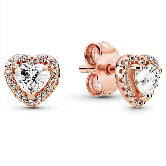 Charm rosa en forma de corazón – Colgante romántico de plata 925 para pulsera tipo Pandora, joyería DIY elegante para mujer