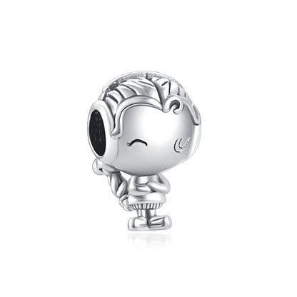 Charm Plata 925 Árbol de la Familia, Pluma, Copo de Nieve y Niño | Dijes Colgantes Compatibles con Pulseras Pandora