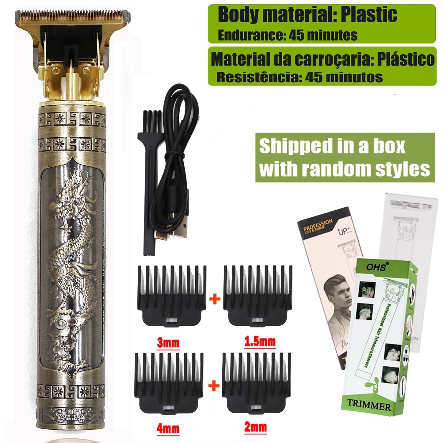 Máquina de corte T9 profesional – Cortapelos eléctrico 0 mm para barba, cabello y cuerpo con diseño recargable para barberos y uso en casa