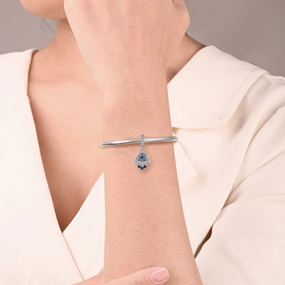 Charm Mano de Fátima con Ojo Todo lo Ve en plata 925 – Compatible Pandora, pulsera y collar mujer 2025