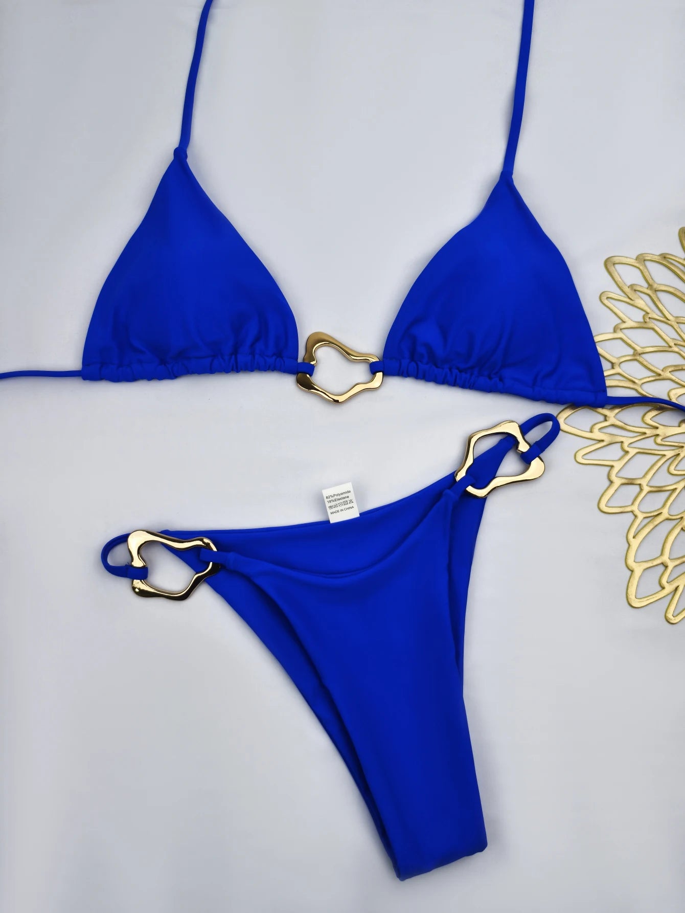 Bikini Sexy Mujer 2 Piezas | Traje de Baño Sólido con Lazos Ajustables