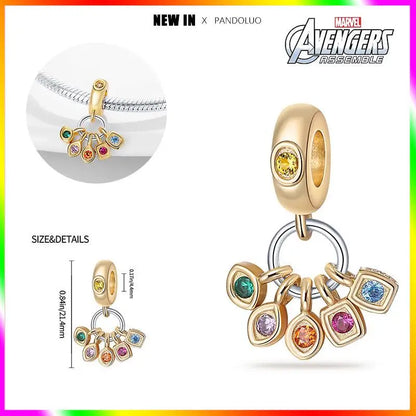 Charm Marvel Disney en Plata 925 – Abalorios Captain America, Wolverine y Deadpool para Pulsera Original Mujer