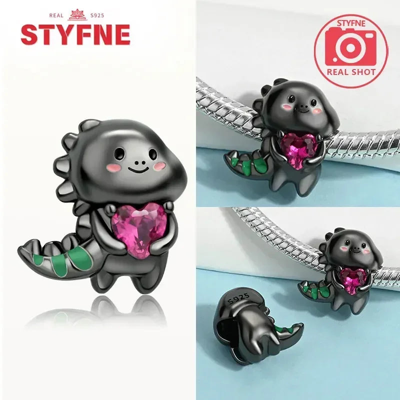Charm Gato Negro de Plata 925 | Dije para Pulseras Pandora Mujer Joyería Fina