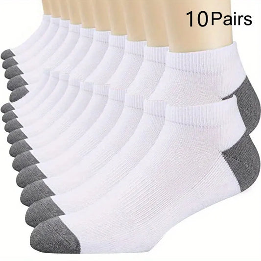 10 Pares Calcetines Hombre Verano | Algodón Transpirable Cómodos | Calcetines Tobilleros Deportivos y Casual