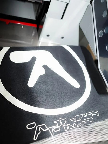 Camiseta Hombre Aphex Twin | Estampado Negro Lavado | Algodón Oversized Estilo Coreano Y2K