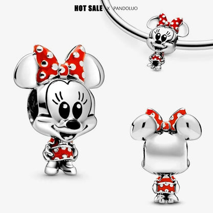 Charm Navideño Disney en Plata 925 – Abalorios Mickey y Minnie para Pulseras Originales Mujer