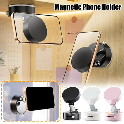 Soporte Magnético Plegable para Teléfono en Coche – Montaje de Salpicadero con Rotación 360° y Ventosa de Succión Fuerte