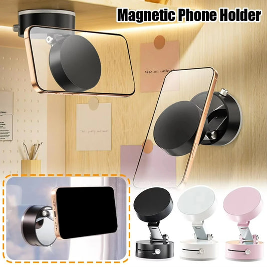 Soporte Magnético Plegable para Teléfono en Coche – Montaje de Salpicadero con Rotación 360° y Ventosa de Succión Fuerte
