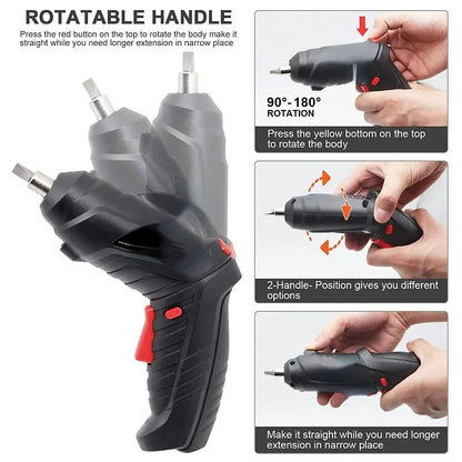 Set de Herramientas Eléctricas 4.2V | Taladro Atornillador Inalámbrico con Batería de Litio y Accesorios
