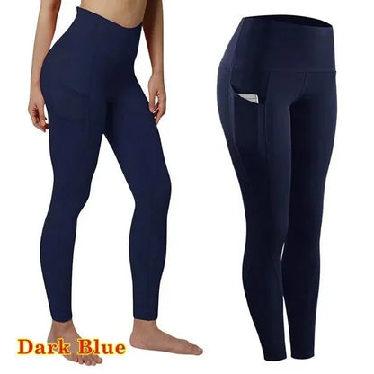 Leggings Deportivos Mujer Cintura Alta | Mallas Yoga Push Up con Bolsillo y Control Abdomen