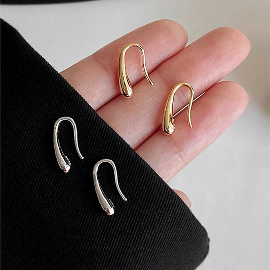 Aretes de Plata 925 en Forma de Gota – Pendientes Elegantes para Mujer, Estilo Minimalista y Retro