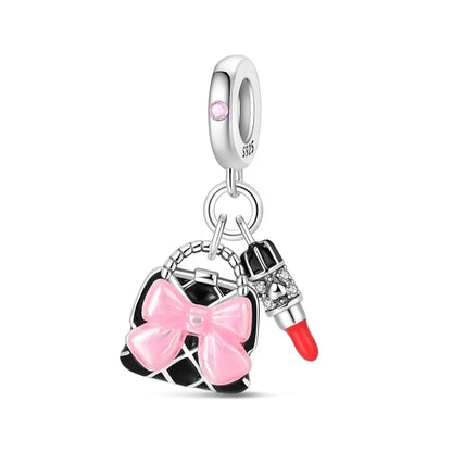 Charm Plata 925 Colgante Rosa Mariposa Corazón Flor Pájaro | Dije Para Pulsera Pandora Compatible