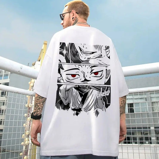 Camiseta Oversize Harajuku – T-shirt de Algodón con Estampado de Anime Japonés, Manga Corta, Casual Verano Unisex Y2K