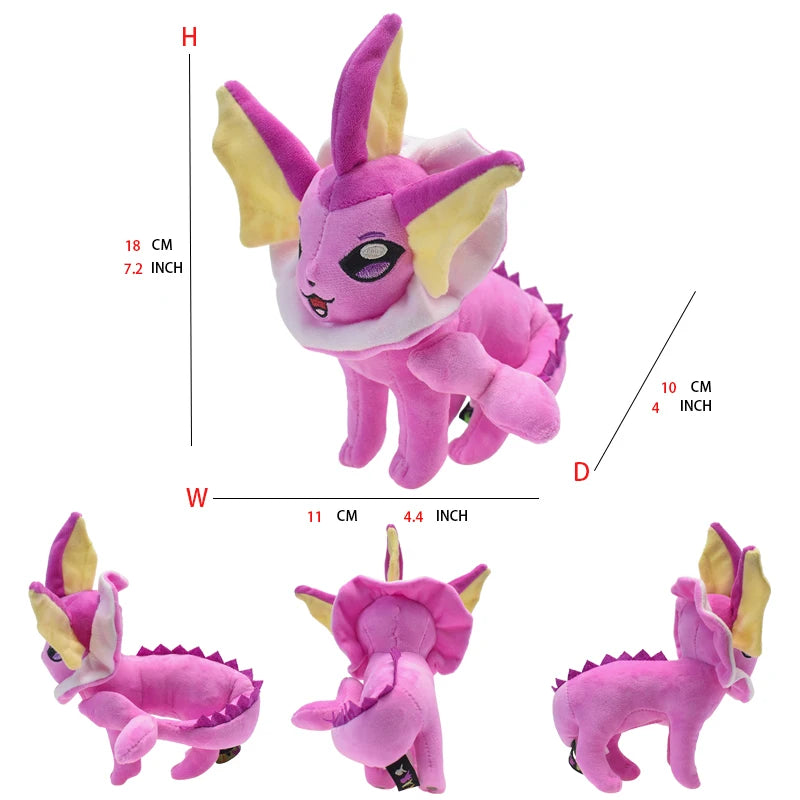 Peluches Pokémon Eeveelutions | Leafeon, Vaporeon, Glaceon, Sylveon, Espeon, Umbreon | Suaves y Coleccionables