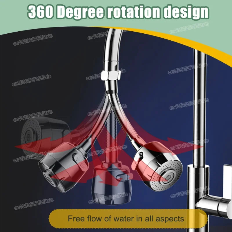 Extensor de Grifo 360° con 2/3 Modos de Agua | Boquilla Rotatoria Universal para Cocina y Baño | Ahorro de Agua