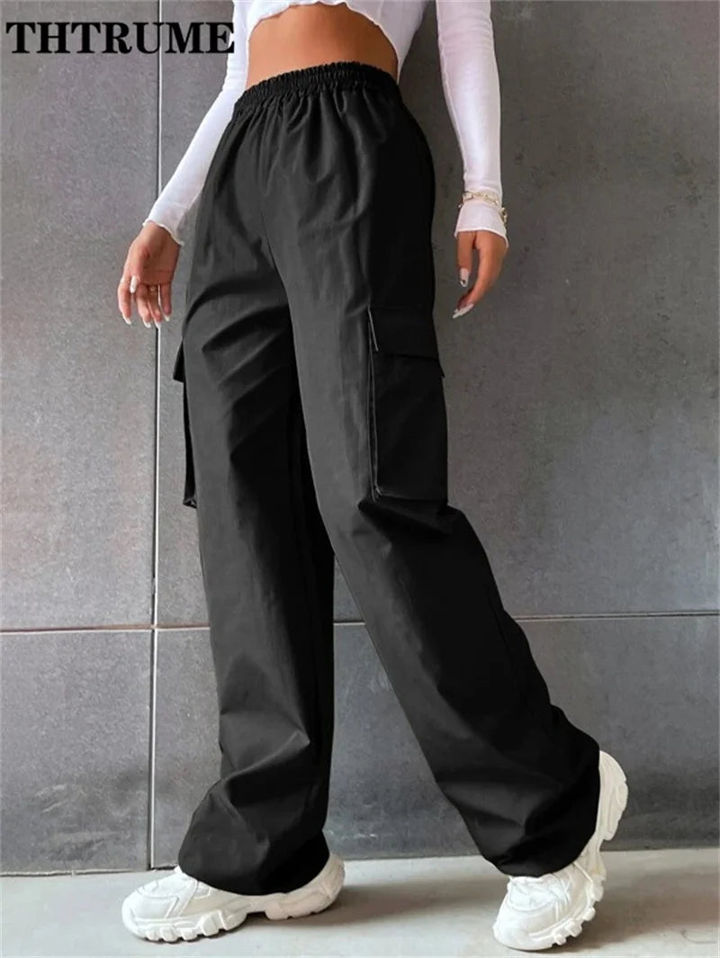 Pantalones Jogger Cargo Mujer | Pantalón Ancho Cintura Alta Casual Elegante y Chic