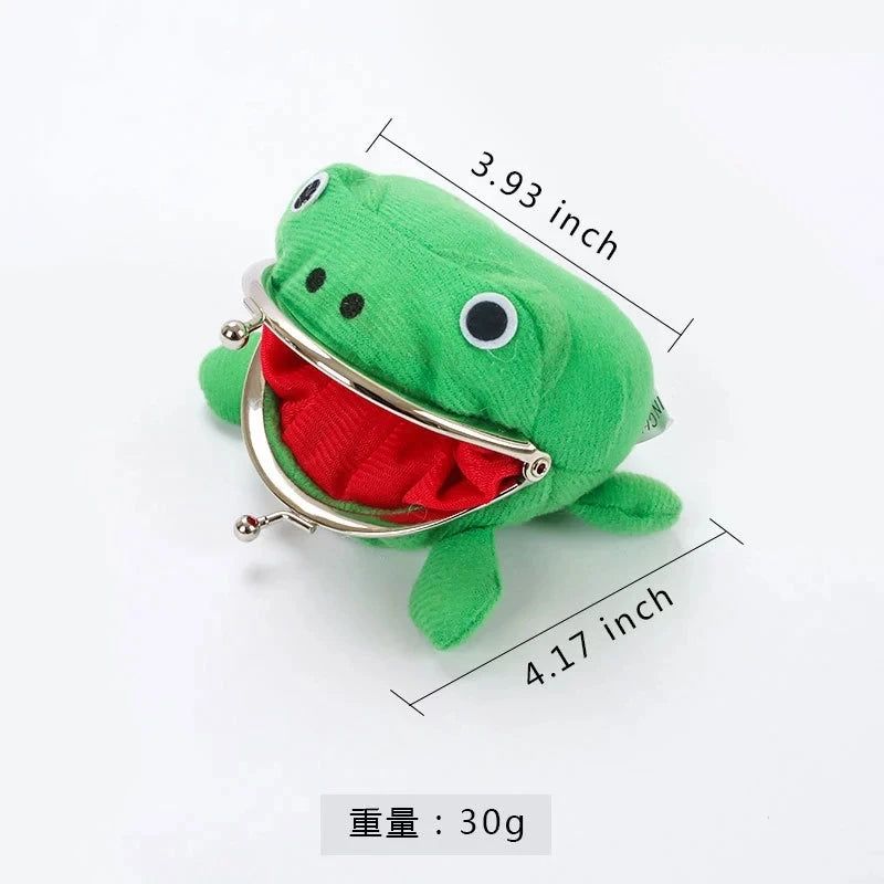 Cute Anime Frog Wallet Coin Purse Kiss Lock Coin Wallet Funny Plush Frog Shape For Women Little Stuff Money Bag Accessories