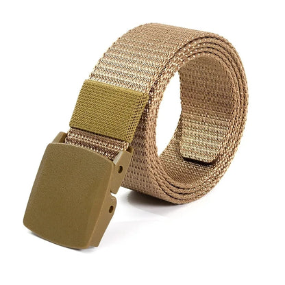 Cinturón Unisex de Moda para Hombre | Cinturón Ajustable 120cm con Hebilla Plástica | Cinturón Táctico para Pantalones, Viajes y Outdoor