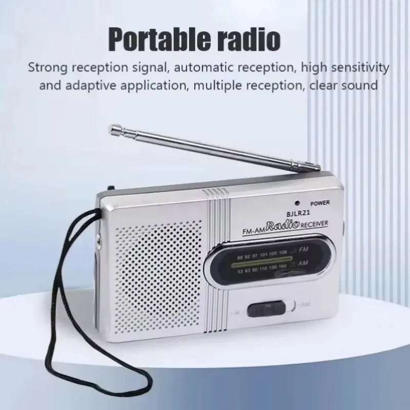 Mini radio portátil AM/FM BC-R21/961/962 – Batería AA, mejor recepción y sonido duradero