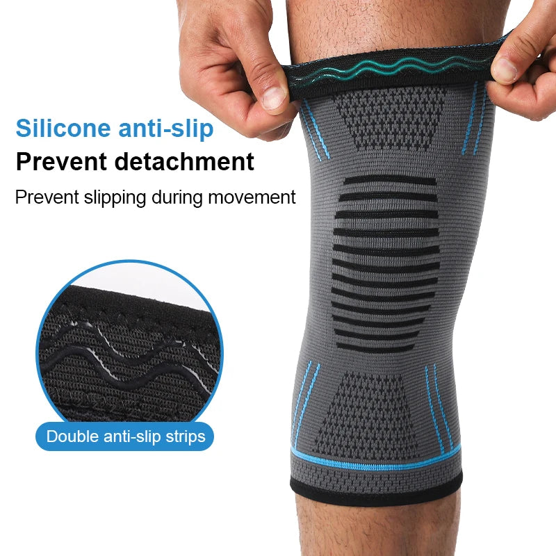 GTUBIKE 1PCS Compression Knee Support Sleeve Elastic Knee Pads Brace Springs Gym Sports Protector Basketball Volleyball Run