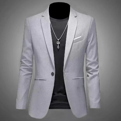 Blazer Casual Slim Fit para Hombre Estilo Boutique Antiarugas de un Botón