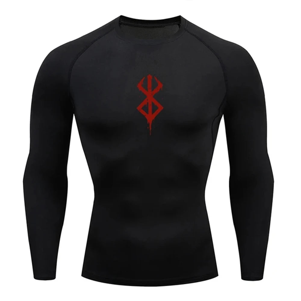 Camiseta Compresiva Anime Berserk Guts para Hombre – Gym, Running y Fitness, Manga Corta, Transpirable y Secado Rápido