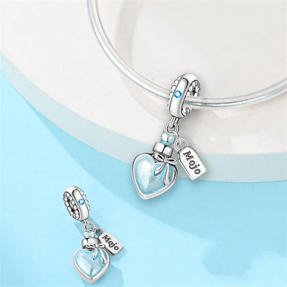 S925 Silver Color Butterfly Daisy Rose Crown Perfume Charms Beads Fit Pan Original Bracelets DIY Fine Jewelry Making Gifts