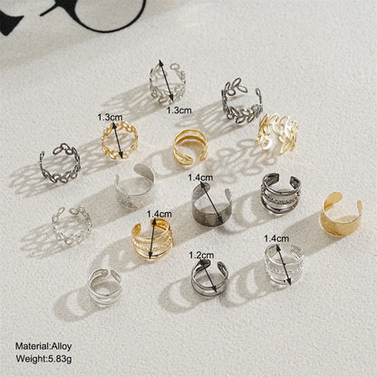 Set de 5 Ear Cuffs Minimalistas – Clips de Oreja en Aleación para Mujer, Sin Agujeros, Estilo Moderno